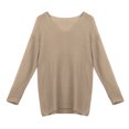 thumbnail image 3 of Hauts de Mode pour Femmes Mode pour Femmes Col en V Ample Chandail Uni Manches Longues Hauts, 3 of 8