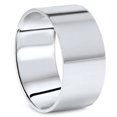 thumbnail image 1 of 10mm Flat High Polished Wedding Band Solid 10K White Gold, 1 of 1