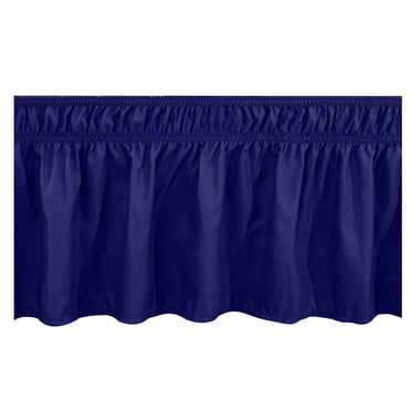Bed Skirt Wrap Around with Elastic Ruffles, King Size Pleated Design with Elastic Belt, Washable for Bedroom Decor