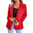 thumbnail image 4 of Veste à Boutons, Veste d'Hiver Décontractée Ajustée à Revers pour Usage Quotidien Rouge TTG, 4 of 5