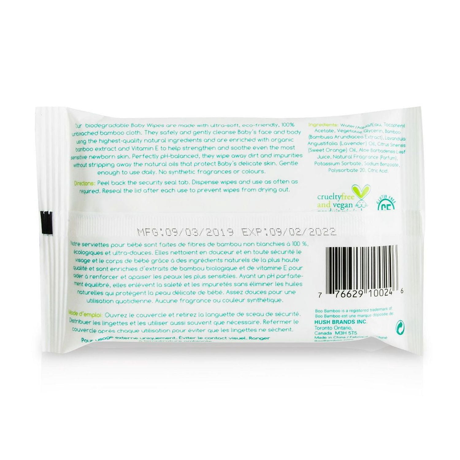 Baby Boo Bamboo Ensemble de Nettoyant et de Lotion Tout Naturel Sans Parfum + Cadeau Boni – Lingettes de Voyage