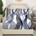 thumbnail image 3 of Erosebridal Minimalst Sheet Set Full for Adult, Abstract Ombre Bedding Sets Full Size, Stripes Decor 4 Pieces, 3 of 7