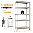 thumbnail image 2 of Patiojoy 5-Tier Industrial Steel Storage Shelves Garage Rack with Adjustable Shelves Sliver, 2 of 6