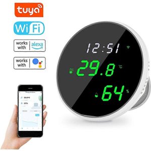 Sensor-white tuya WiFi temperature and humidity-USB power supply