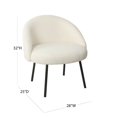 thumbnail image 4 of HomePop Fauteuil d'Appoint Moderne en Sherpa, Bois et Tissu, Fini Crème/noir, 4 of 12