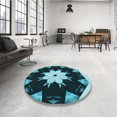thumbnail image 4 of Ahgly Company Tapis de Zone Carré Lavable en Machine, Transitionnel Vert Sarcelle Profond, 5 Pieds Carré, 4 of 7