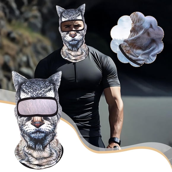 Outdoor Face Covering, Sun Protection Mask with Funny Ears, Headwear, Balaclava featuring Windproof, Breathable Fabric for Skiing, Snowboarding, Winter Sports