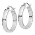 thumbnail image 2 of Boucles d'Oreilles Créoles Polies en Or Blanc 14K, 2 of 4