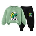 thumbnail image 2 of Pisexur Ensemble de Vêtements d'Automne pour Bébés Filles Garçons 2 Pcs Mode Décontractée Imprimé Mignon Manches Longues Col Rond Chandails en Molleton et Pantalons de Survêtement Ensemble de Survêtement pour Enfants Filles Garçons 3-8 Ans, 2 of 4