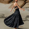 thumbnail image 3 of Jupe Décontractée Unie pour Femmes Simia Jupe Longue avec Poche Robe Longue, 3 of 6