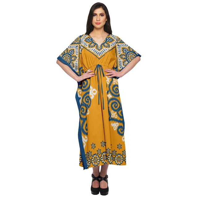 Moomaya Kaftan de Plage, Paréo de Bikini, Robe Longue Maxi Caftan pour Femmes