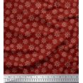 thumbnail image 1 of Soimoi Voile de Coton Rouge Tissu Imprimé Nautique Roue de Navire au Mètre 56 Pouces de Large, 1 of 1