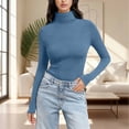 thumbnail image 1 of Ailaofu Chandail à Col Roulé pour Femmes Manches Longues Décontracté Automne Hiver chandail Tricoté, 1 of 6