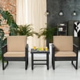 thumbnail image 4 of Costway 3PCS Patio Rattan Bistro Furniture Set Cushioned Sofa Chair Coffee Table Garden, 4 of 10