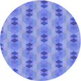 thumbnail image 1 of Ahgly Tapis Rond Lavable en Machine Intérieur Transitionnel Bleu Denim, 4 Pieds Rond, 1 of 7