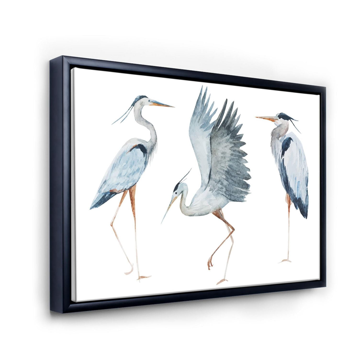 Designart Oiseaux Héron II ART MURAL À CADRE FLOTT