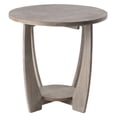 thumbnail image 1 of COZAYH Rustic Farmhouse Round End Table with Storage Shelf for Living Room, Grey, 1 of 8
