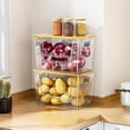 thumbnail image 2 of 2 Pack Potato Storage Bin,DELAMU Clear Stackable Pantry Organizer with Bamboo Lid, 2 of 8