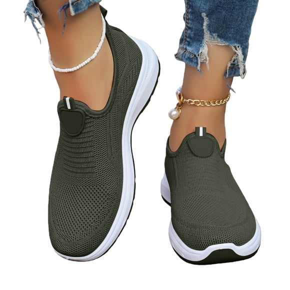 Willtoo Orthopedic Casual Shoes for Women Arch Support Golf Shoes Breathable Non Slip Slip on Hiking Shoes Knitted Mesh Stretch Comfort 2026 New Foam Shoes