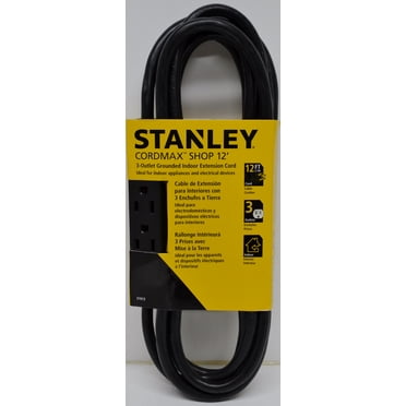 Stanley CordMax Shop 12' Cord 3-Outlet Grounded Indoor Extension Cord