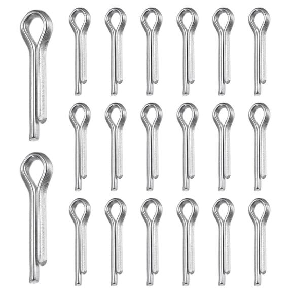 Uxcell Lot de 20 Goupilles de Clapet, Goupille d'Attelage en Acier Inoxydable M3x12 avec Attaches à Ressort pour Verrouillage/clampes de Remorque, Pinces R [Argent]