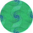 thumbnail image 1 of Ahgly Tapis Rond Lavable en Machine Intérieur Transitionnel Vert Printemps, 7 Pieds Rond, 1 of 7