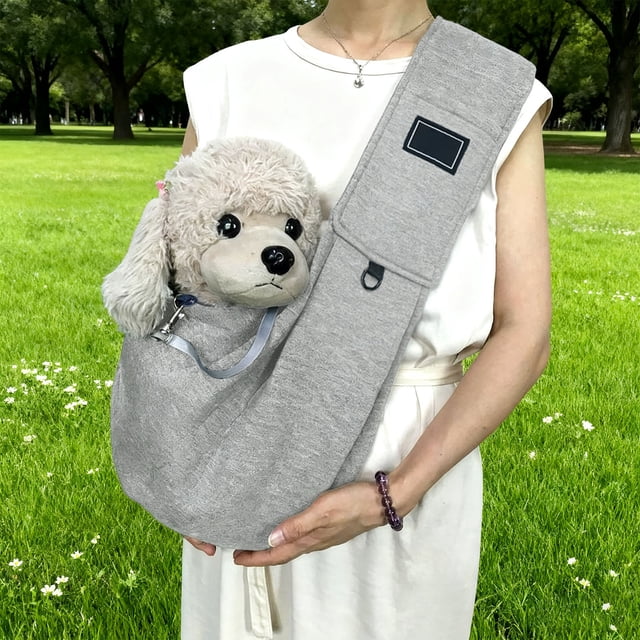 Comfortable Pet Sling for Small Cats and Dogs with Breathable Fabric and Secure Padded Strap