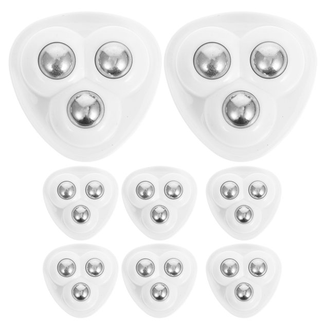 8pcs Adhesive Bin Slider Stainless Steel Paste Universal Wheel Stick On Wheel Universal Wheel Self Adhesive Caster Wheel