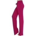 thumbnail image 4 of CFLVAEK Modal Crossover Yoga Pant Women Plus Size Tummy Control with Drawstring Sporty Solid Wide Leg Jogger Pant Stretch Mid Rise Jogging Trousers Casual Full Length Lounge Flare Leggings Wine XXXL, 4 of 6