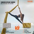 thumbnail image 2 of VEVOR Aerial Yoga Hammock & Swing, 4.4 Yards, Aerial Yoga Starter Kit with 100gsm Nylon Fabric, Full Rigging Hardware & Easy Set-up Guide, Antigravity Flying for All Levels Fitness Bodybuilding, Gold, 2 of 9