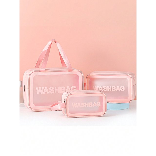 1pc New Arrival Large Capacity Portable Cosmetic Bag For Travel, Waterproof And Transparent Toiletry Bag (Single Sale)