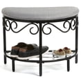 thumbnail image 1 of Mango Steam Half Moon Shoe Bench - Vanity Seat/Dressing Stool/Makeup Chair - Heather Gray, 1 of 10