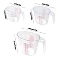 thumbnail image 3 of EGNMCR Kitchen Gadgets Set Of Three Thickened Plastic Measuring Cups For Home Kitchen Use Transparent With Clear Markings Available In 250ml 500ml And 1000ml Sizes graduated measuring cylinder, 3 of 6