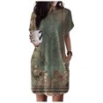 thumbnail image 2 of TJAZFJPA Robes en Denim pour Femmes Femmes Robe T-Shirt Douce à Manches Courtes Robe Tunique d'Été Décontractée Robe Imprimée Ample avec Poches Robe Rouge pour Femmes Longue Robe Noire Femmes, 2 of 7