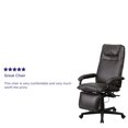thumbnail image 2 of Fauteuil exécutif pivotant et inclinable en cuir brun à dossier haut avec appui-bras, 2 of 9