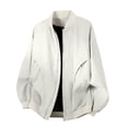 thumbnail image 1 of WRKEKC Manteau de Travail Décontracté pour Homme à Col Rond, Manches Longues, Léger et Polyvalent, avec Poches, pour Tenue Urbaine de Bureau et Style de Rue Moderne, Couleur Unie Kaki 3TG, 1 of 7