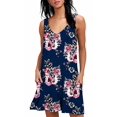 thumbnail image 1 of Robes T-Shirt Décontractées d'Été pour Femmes, Sortie de Plage, Robe Débardeur Plissée Unie, 1 of 3