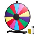 thumbnail image 1 of KFFKFF 24 in Spinning Prize Wheel, 14 Slots Spinning Wheel with Stand, Tabletop Win Fortune Roulette with a Dry Erase and 2 Markers, 6 Colors, Easy Assembly, 1 of 9