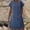 Blue, variant on EGNMCR Holiday Dresses for Women Women's Summer Loose Short Sleeve V-Neck Mid Calf Denim Dress