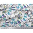 thumbnail image 2 of Soimoi Rayon Fabric Floral & Sparrow Bird Decor Fabric Printed Yard 56 Inch Wide, 2 of 3