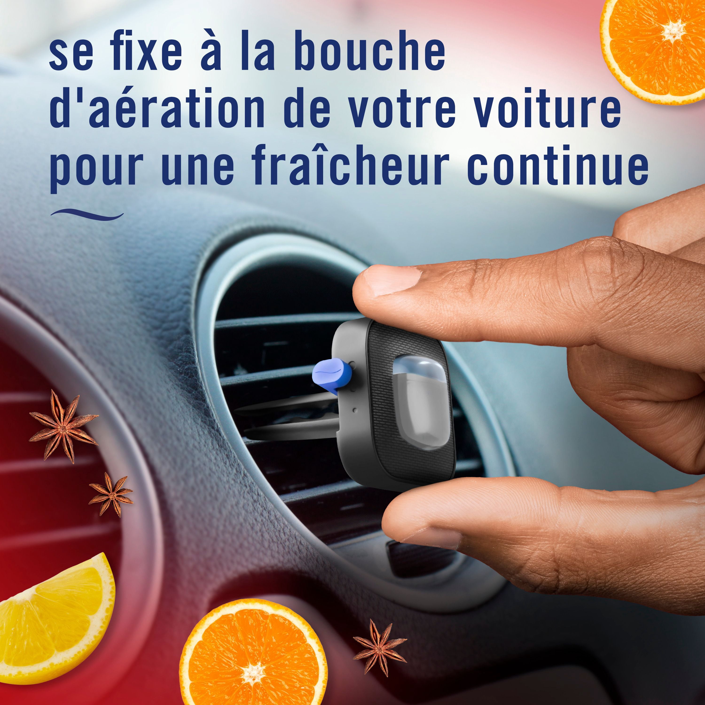 Febreze Odor-Fighting Auto Air Freshener, Vent Clip, Old Spice, 4ct
