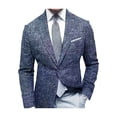 thumbnail image 1 of Faithtur Men's Blazer Plaid/Plain Color Lapel Long Sleeve Button Suit Coat, 1 of 1
