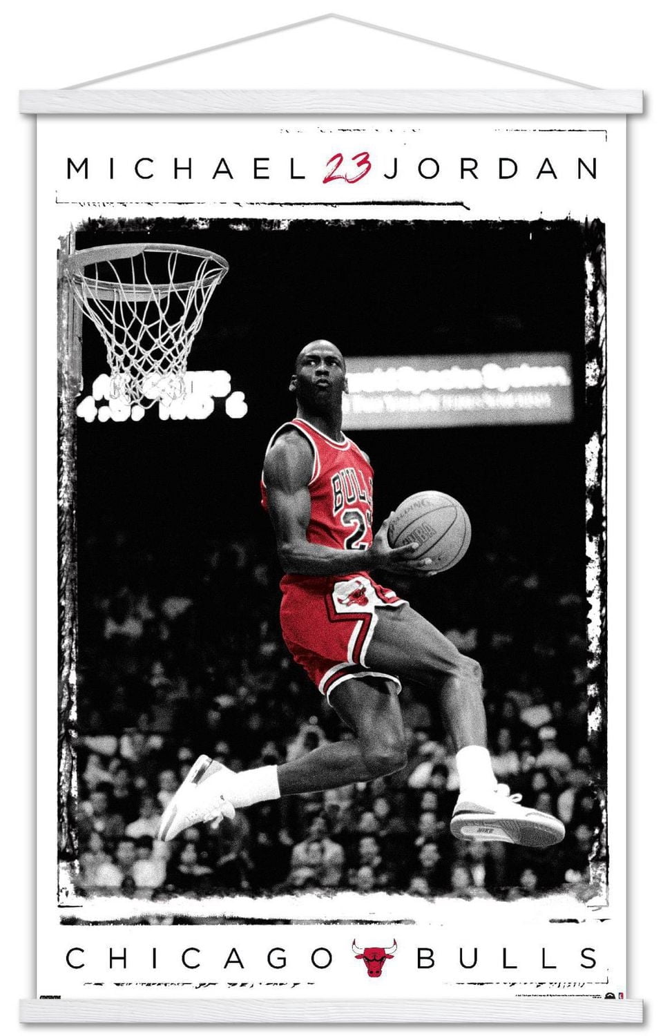 Michael Jordan - Dunk Wall Poster, 14.725" x 22.375" Framed
