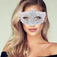 thumbnail image 5 of Unique Bargains Masque de Fête Demi-Visage Design Dragon Tête Pointue 1 Pce pour Mascarade Fête Ton Argent PVC, 5 of 5