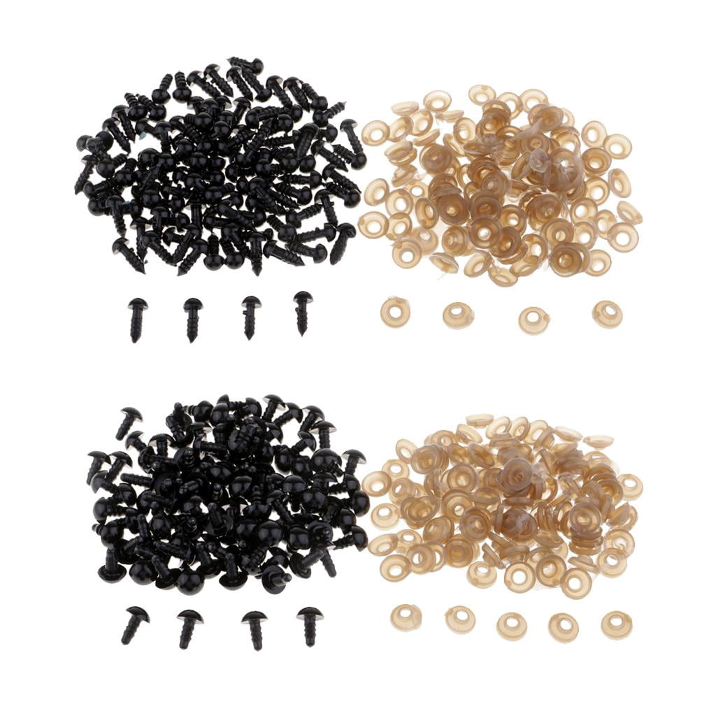 jifeng 200Pcs Plastic Screw Eyes For Bear DIY Toy Repair Accessory 7mm 9mm