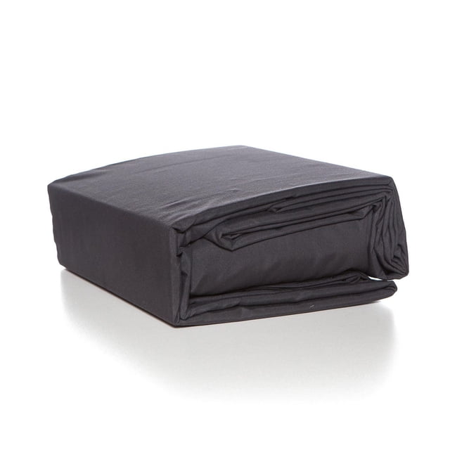 Gouchee Home Microfiber Sheet Set – King 4-Piece Bedding Set folded charcoal microfiber sheet with wrinkle-resistant, breathable fabric and deep 16-inch pocket for secure fit on thick mattresses, suitable for all-season comfort and easy care.