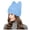Blue, variant on Aocisk Women Crochet Slouchy Knit Wool Hat With Cat Ears Winter Warm Lined Earflap Cap Orange One Size