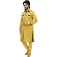 thumbnail image 4 of Atasi Men's Pathani Style Men's Punjabi Shirt Yellow Kurta Pyjama Set-L, 4 of 7