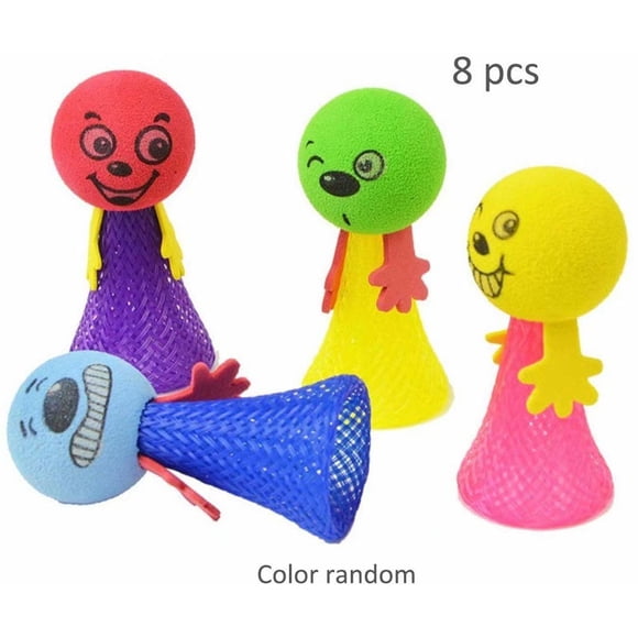 Jumping Emoji Popper Spring Launchers Toy Bouncy Ball, Launchers Toy Bouncy Ball Party Favors Supplies (8 pcs)