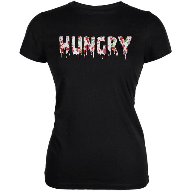 T-shirt Doux pour Juniors à Motif Zombie Affamé d'Halloween
